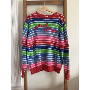 Chucky Good Guys Sweater Mens L Red Horror Distressed Chunky Knit Childs Play